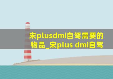 宋plusdmi自驾需要的物品_宋plus dmi自驾